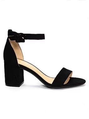 CL By Laundry® Jody Heeled Sandals Black Suede Look